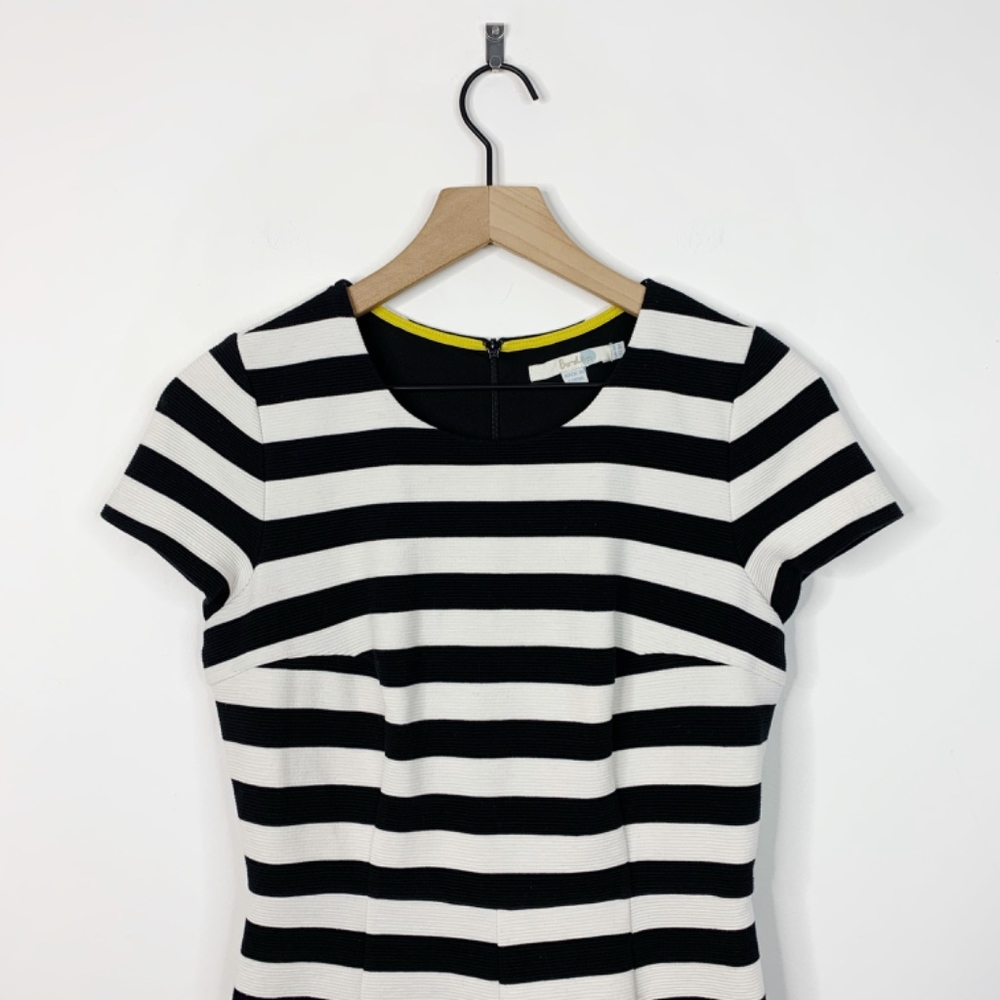 Boden Maggie Ottoman Striped Fit And Flare Dress 4 - Picture 2 of 7